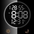 thumbnail image 3 of Reloj de pared moderno Relojes silenciosos digitales silenciosos que no hacen tictac, relojes de visualización de fecha de temperatura y humedad para Colco Reloj de pared, 3 of 8
