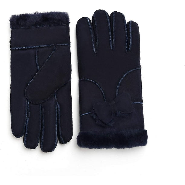 IBAOLEA Womens Winter Shealring Sheepskin Leather Gloves Wool Fur