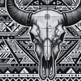 thumbnail image 5 of Orinice Bull Skull Geometric Shapes Monochromatic Bathroom Decor Set with Hooks - Colorful Luxurious Polyester Fabric Fashion Shower Curtain Set 60x72, 5 of 7