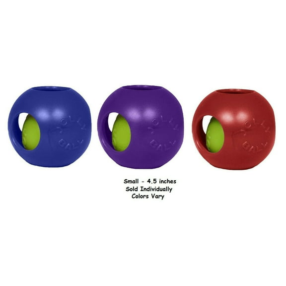 Jolly Teaser Dog Toys Two Durable Joined Balls Floating Choose Size Colors Vary (Small - 4.5")
