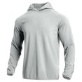 thumbnail image 3 of MHFRRA Sudadera de Manga Larga con Capucha de Alto Rendimiento y Tejido Elástico para Correr, Entrenar En El Gimnasio y Actividades Deportivas Al Aire Libre, Ligera y Cómoda Gris claro, 3 of 3