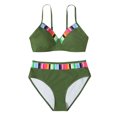 thumbnail image 2 of ylioge Womens Plus Size Bikini Sets S-5XL Two Piece Swimsuits Ladies Color-Block Adjustable Beach Swimwear Swimwear Bathing Suits, 2 of 4