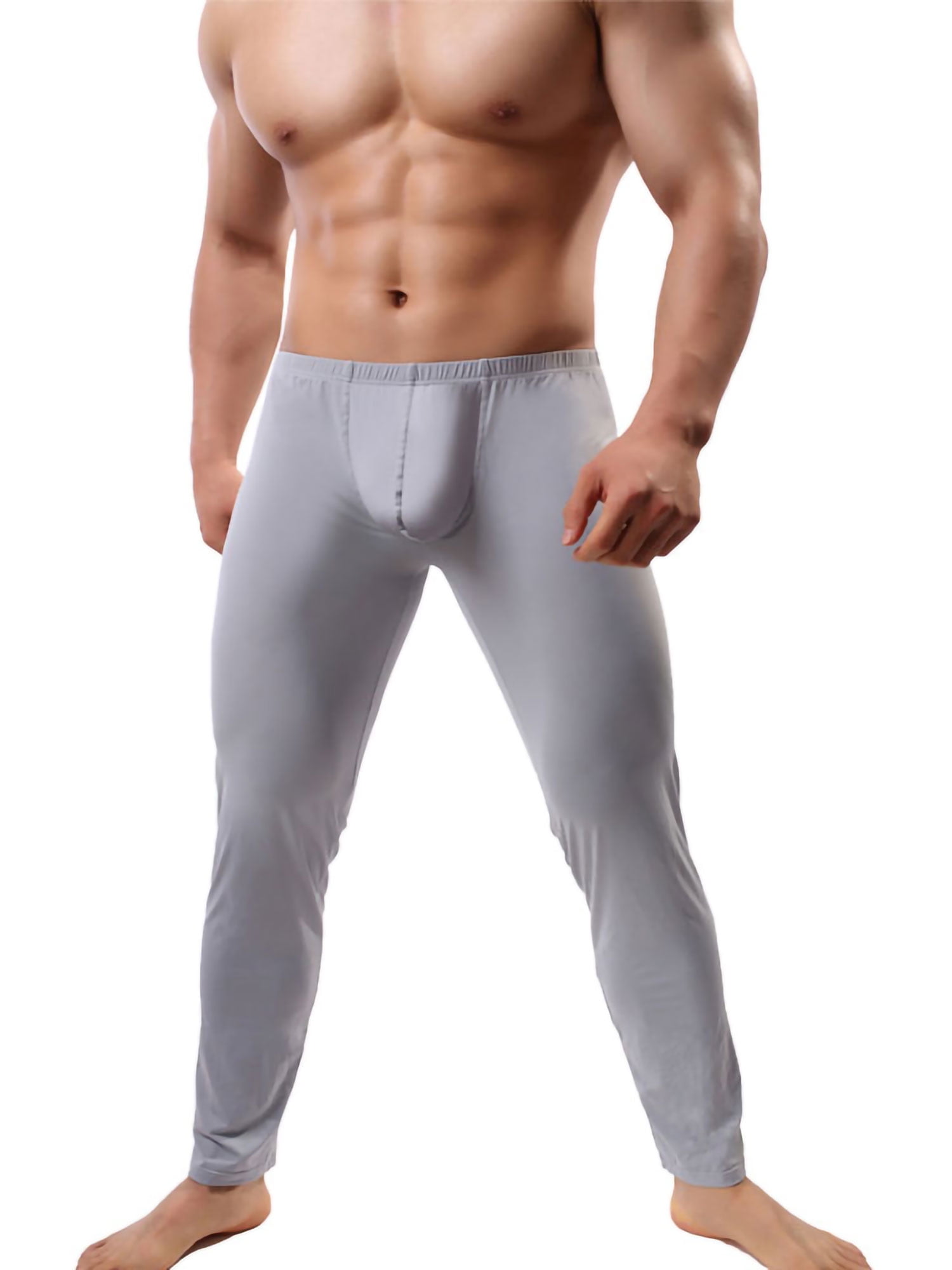 Men Thermal Skinny Pencil Bulge Long Johns Trousers Underpants Pajamas Leggings 