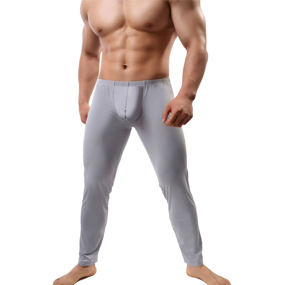 Cvlife Men Casual Thermal Pants Solid Compression Base Layer Adult Ice Silk Long Johns Sexy 9951