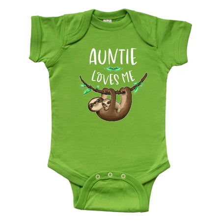 

Inktastic Auntie Loves Me Cute Sloth and Baby Gift Baby Boy or Baby Girl Bodysuit