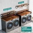 thumbnail image 6 of Advwin 54" Washer Dryer Countertop with Hanging Rod & Storage Shelves, Laundry Room Countertop Set, Washer and Dryer Topper with Anti-Slip Pads, Rustic Brown, 6 of 8