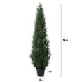 thumbnail image 5 of DR.Planzen Artificial Cedar Tree 5 ft Artificial Cedar Topiary Trees for Outdoors Potted Fake Cypress Tree Faux Evergreen Plants for Home Porch Decor, 5 of 7