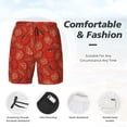 thumbnail image 3 of Balery Tomatoes Bañador para hombre, shorts de playa de secado rápido con entrepierna y forro de compresión-Small, 3 of 6