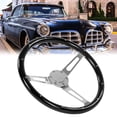 thumbnail image 3 of 380mm 15in Classic Steering Wheel Assembly Walnut Grip 3 Spoke Riveted 6 Hole Universal Modification, 3 of 7