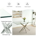 thumbnail image 2 of Sumdeal 63" Glass Dining Table with Silver Base, 2 of 7