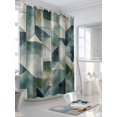 thumbnail image 3 of Impressionist Style Shower Curtain Set ，Waterproof Fabric Shower Curtains Blue Green Blurred Color Block Shower Curtains for Bathroom,Bathroom Decor 60"x72", 3 of 6