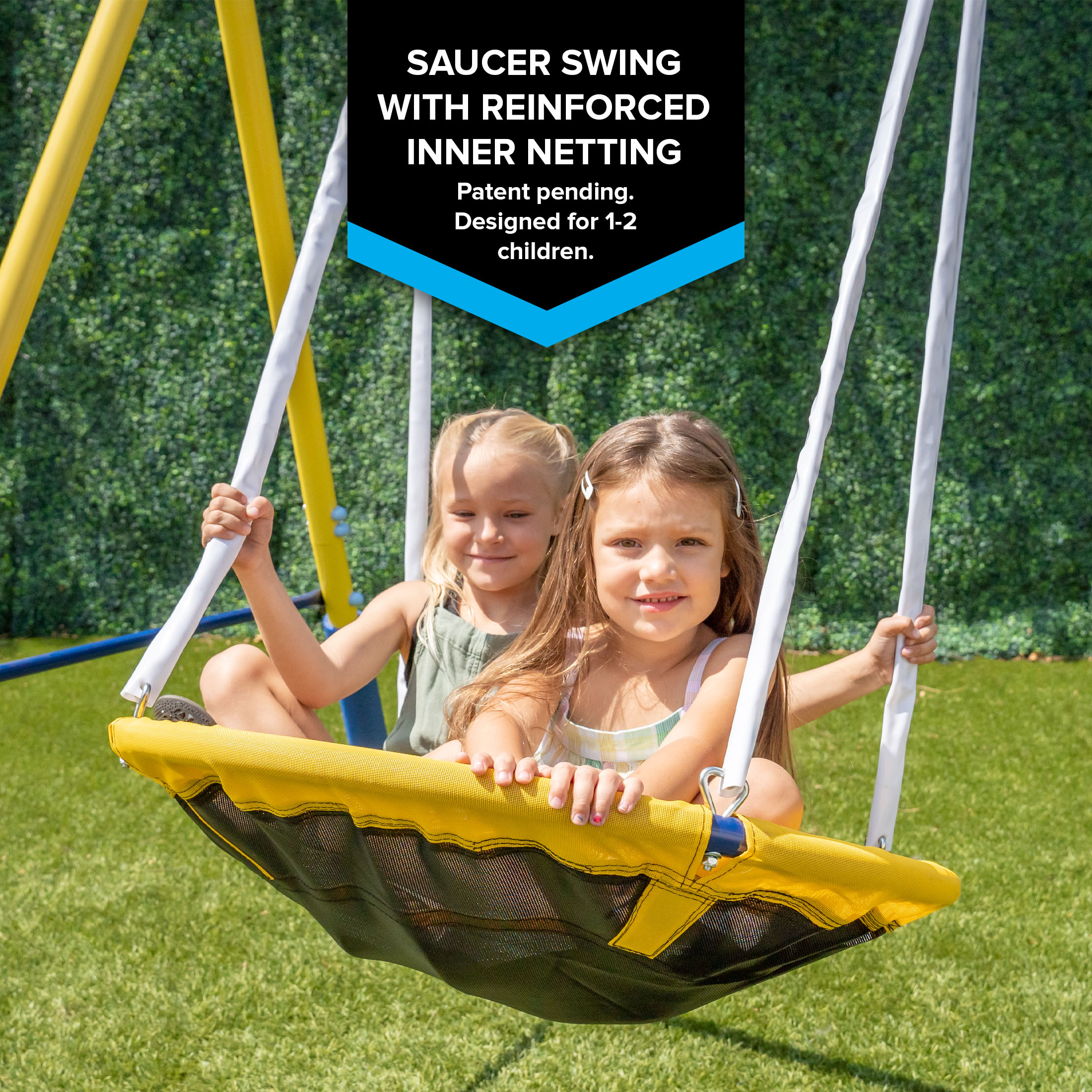 Sportspower Super Star Metal Swing Set with Saucer Swing, Glider Swing, Lifetime Warranty on Blow Molded Slide, and Bonus Anchor Kit - image 4 of 9