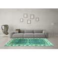 thumbnail image 3 of Ahgly Company Indoor Square Oriental Turquoise Blue Traditional Area Rugs, 4' Square, 3 of 4