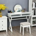 thumbnail image 5 of Gymax Modern Computer Desk Writing Desk Makeup Vanity Table Storage, 5 of 10