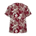 thumbnail image 5 of Cloaraye T Shirts for Women Summer V Neck Short Sleeve Shirts Fashion Floral Printed Tunic Top Springs Beach Vacation Clothes, 5 of 6