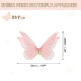 thumbnail image 2 of 20Pack Sheer Mesh Butterfly Appliques, 50mm Butterflies Patch, Pink, 2 of 7