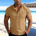thumbnail image 2 of CAIVO Polo Shirts Men Button Up Short Sleeve Shirts Fashion Casual Business Work With Pocket Lapel Solid Color Classic Fit Golf Tops Stretchy , XXXXL, 2 of 6
