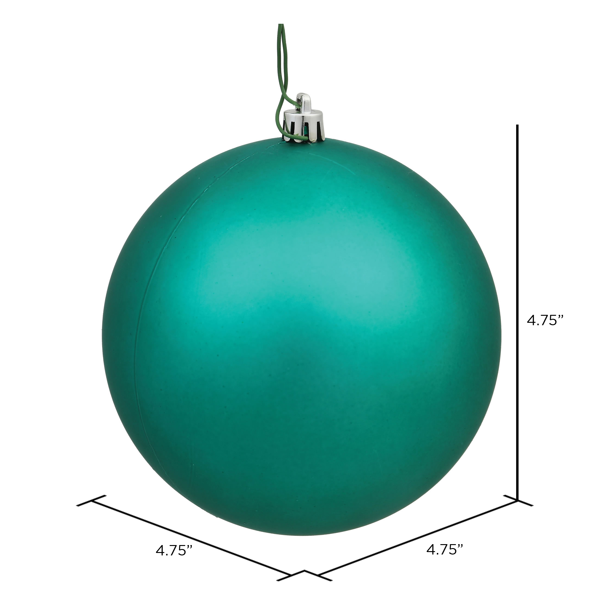 Vickerman 4.75" Teal Matte Ball Ornament, 4 per Bag