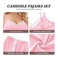thumbnail image 4 of QYLUX Womens Pajama Sets Ultra Soft Lingerie Sleepwear 2 Piece Cami Shorts Set V Neck Pj Lace Nightwear, 4 of 7