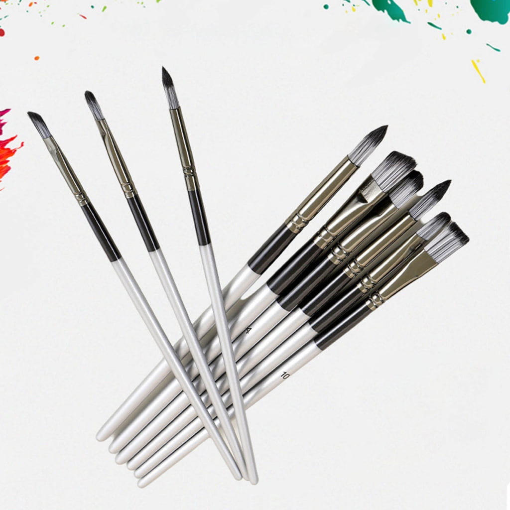 24Pcs Professional Paintbrush with Storage Case, Flat/Round/Fan/ Pointed Tip