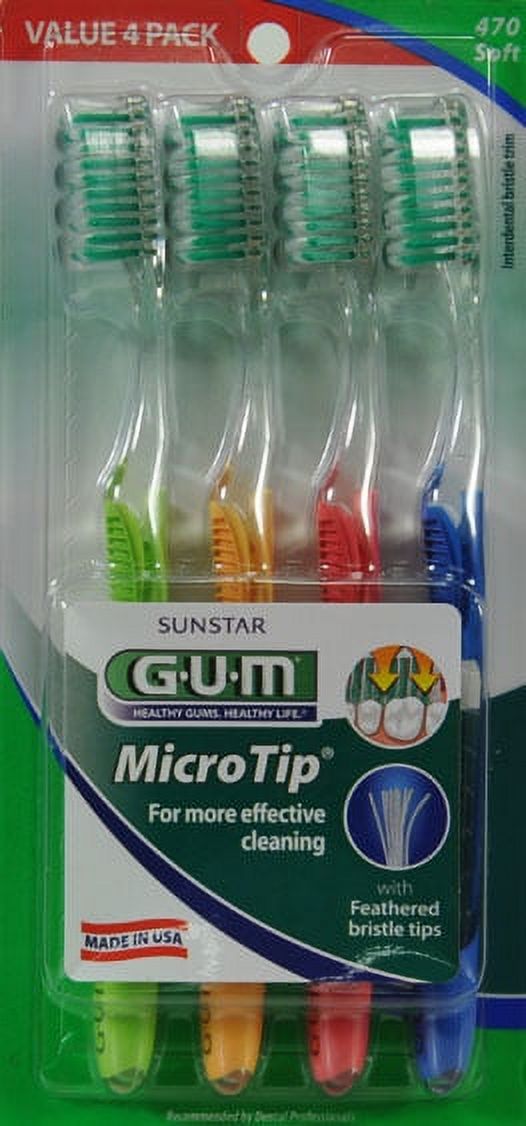 GUM Micro Tip Soft Toothbrush, 4 count - image 2 of 2