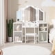 thumbnail image 3 of Para niños' 2 - in - 1 de madera vanity set con mirror - blanca, includes stool, tri - folding mirror, y cajón, removable top, ideal para para little girls' pretend play makeup, 3 of 6