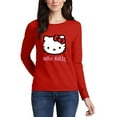 thumbnail image 3 of Hello Kitty Women's Long Sleeve Cotton T-Shirt, Lightweight Crewneck Tee, Modern Fit Red 28Inch, 3 of 5