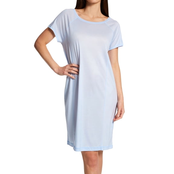 Women's Calida 32720 Deep Sleep Cooling Cap Sleeve Chemise (Light Blue M)