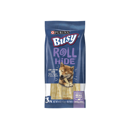 Purina Busy Rawhide Small/Medium Breed Dog Bones; Rollhide - 3 ct. (Best Rawhide Bones For Dogs)
