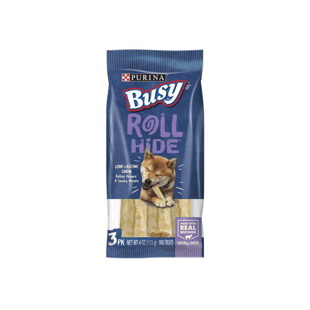 - Purina Busy Rawhide Small/Medium Breed Dog Bones; Rollhide - 3 ct. Pouch