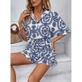 thumbnail image 7 of Summer Ladies‘ Floral Pattern Dolman Sleeve Summer Women Beach Jumpsuit With Shorts, 7 of 7