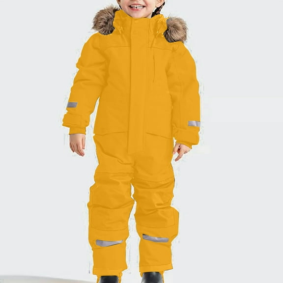 ATOGUTA Boys Snowboard Jumpsuits Snowsuits Ski Suits Jackets Winter Jumpsuits Size 1T-15, Yellow