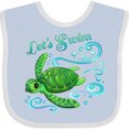 thumbnail image 3 of Inktastic Lets Swim Cute Sea Turtle Boys or Girls Baby Bib, 3 of 4