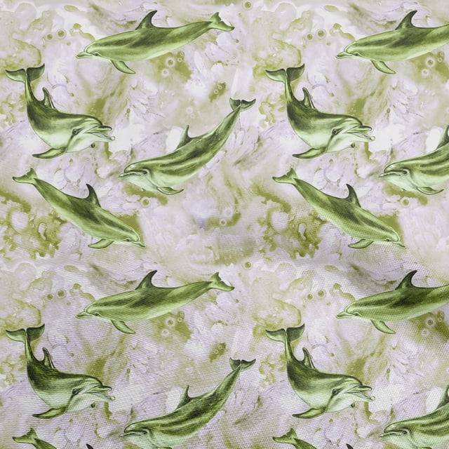 oneOone Rayon Beige Fabric Whale Craft Projects Decor Fabric Printed By The Yard 56 Inch Wide