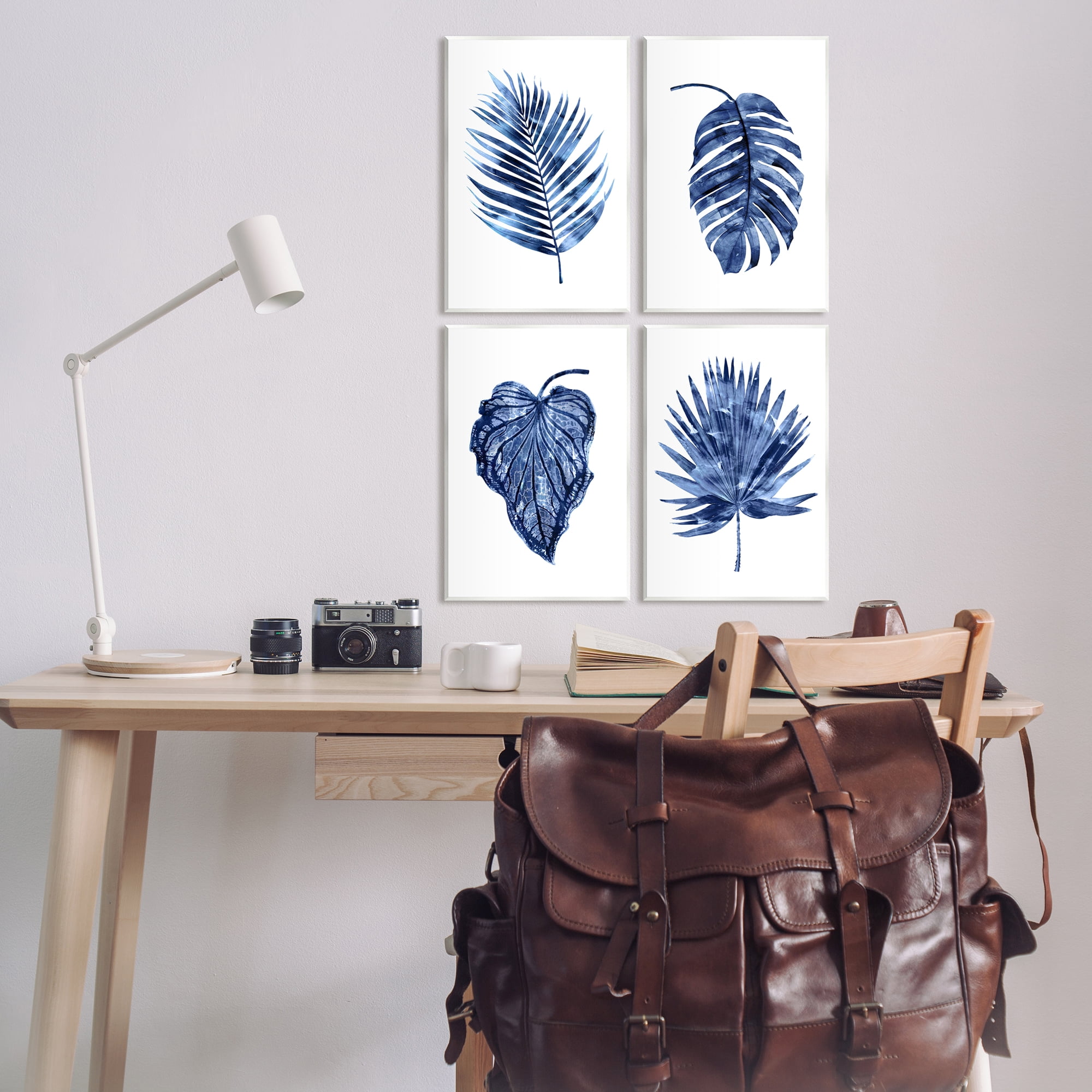Stupell Industries Varied Blue Leaves Simple Botanical Plant Shapes Graphic Art Unframed Art Print Wall Art, Set of 4, Design by Melonie Miller