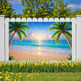 thumbnail image 5 of Tropical Design Beach Banner Summer Ocean Scene Vacation Party Backdrop for Beach Party Holiday Event Decoration, 5 of 6
