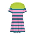 thumbnail image 4 of Ovzne Robes pour Femmes Robe Femme Décontractée Imprimée Manches Courtes Col Rond Robe Grande Taille Robe Manches Courtes Imprimée Liquidation, 4 of 6