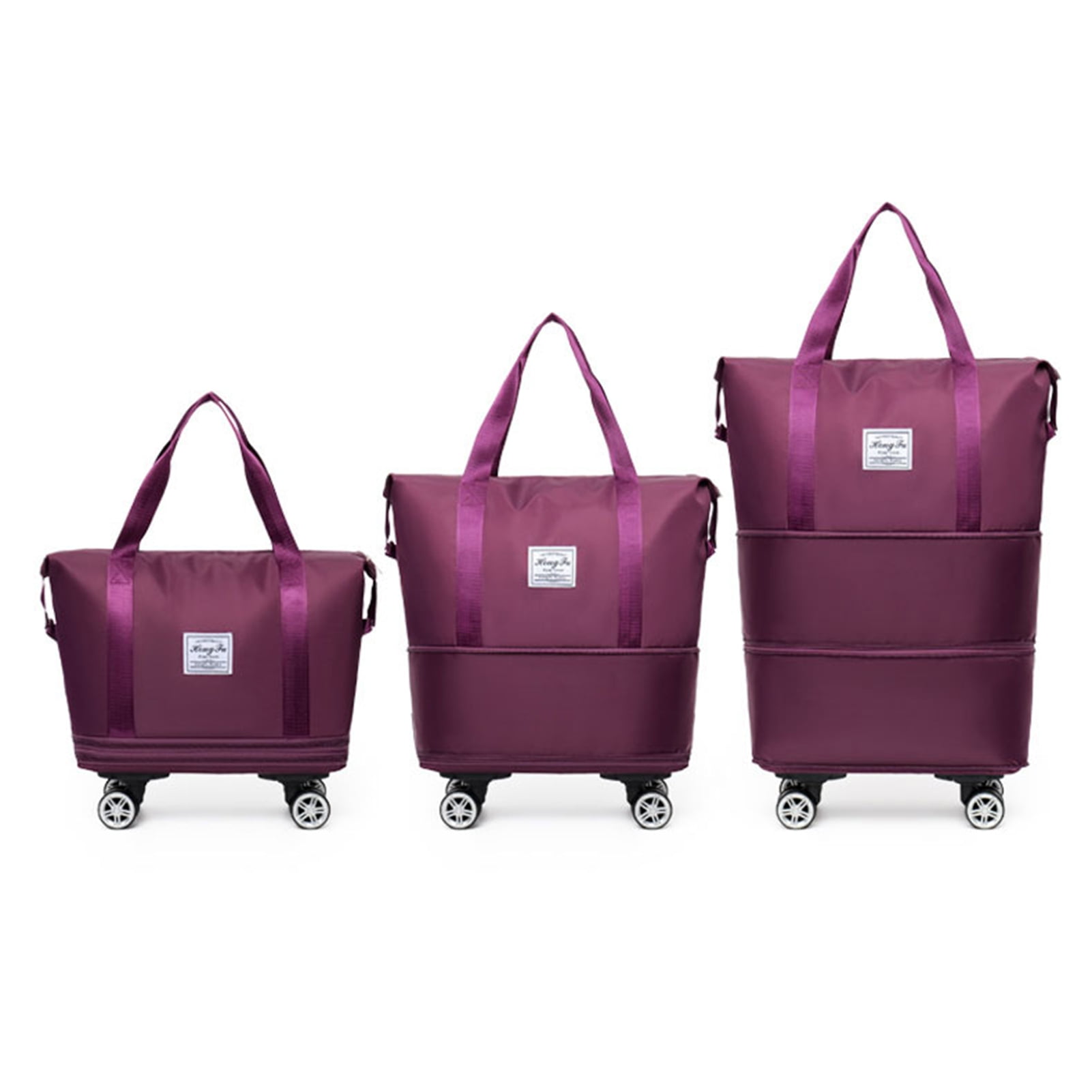 KGJQ Travel Duffel Bag for Women, Rolling Duffle Bag, Expandable Foldable Carry On, Large Weekend Bag with Spinner Wheels, 36-55L