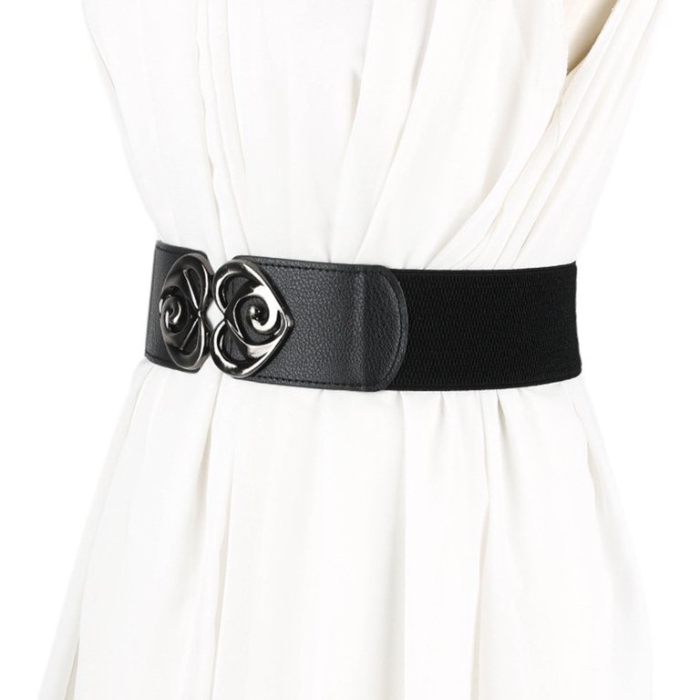 Versatile Style Wide Waist Belt Elastic Stretch FUNUONY Women Wide Elastic Belt Ladies Stretch Dress Belt  main image 3