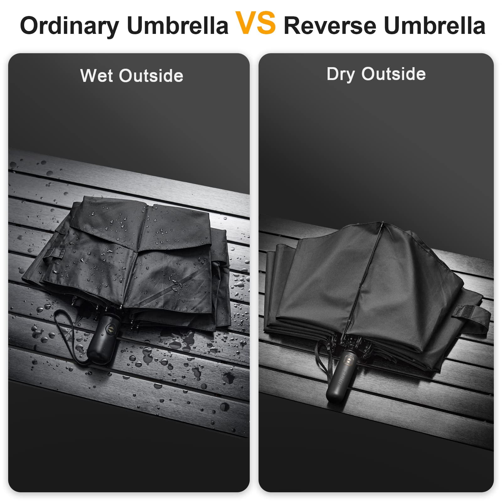 G4Free 42/46/54/62 Inch Large Golf Umbrella Compact Reverse Travel Umbrella 10 Ribs Windproof for Rain Double Canopy Automatic Open Close