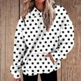 thumbnail image 2 of UAMVSH Hoodies for Women Trendy Polka Dot Hooded Sweatshirts with Pockets Casual Drawstring Pullover Oversized Long Sleeve Tops(X-Large,White), 2 of 3