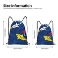 thumbnail image 2 of Xecao Cartoon Shark Pattern Sports Drawstring Backpack - String Swim Gym Bag with Wet Proof Pocket for Women&Men-Medium, 2 of 6