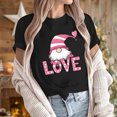 thumbnail image 5 of mihongmao Womens Plus Valentine Tops Women Casual Round Neck Short-sleeved Christmas Tree Printed T-shirt Black M, 5 of 6
