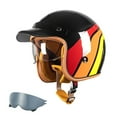 thumbnail image 1 of Casco de motocicleta abierto de medio casco para adultos estilo retro, 1 of 8