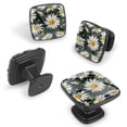 thumbnail image 2 of 4 Pcs Cabinet Handle Drawer Pulls Watercolor Daisies Knobs with Screws Square Furniture Office Cabinet Knob Decoration, 2 of 7