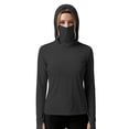 thumbnail image 6 of OVAFBAU Womens Long Sleeve Sun Protection Shirt Workout Hiking Hoodie Tops Women's Hooded Masks Long Sleeve Thumb Hole Sun Shield Tops, 6 of 7