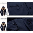 thumbnail image 4 of Abrigos para hombre, chaqueta acolchada de invierno, abrigo informal cálido, abrigo térmico grueso con capucha, abrigo vintage, 4 of 5