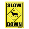 thumbnail image 1 of Aconatic Slow Down - Señal De Cruce De Caballos De 16.0 X 12.0 In, Señal De Metal De Aluminio, 1 of 1