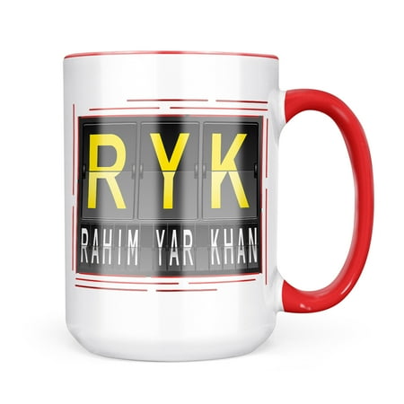 

Neonblond RYK Airport Code for Rahim Yar Khan Mug gift for Coffee Tea lovers