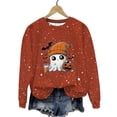 thumbnail image 2 of Ailaofu Women's Halloween Printed Round Neck Casual Sports Long Sleeve Sweatshirt Top Sweatshirt Loose Soft Long Sleeve Pullover Tops, 2 of 6